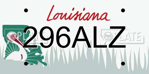 296ALZ Louisiana License Plate