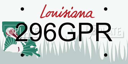 296GPR Louisiana License Plate
