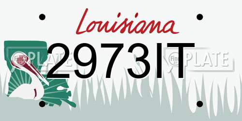 2973IT Louisiana License Plate