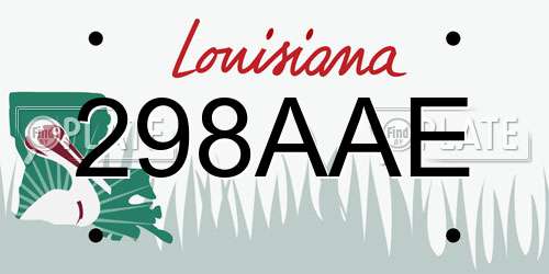 298AAE Louisiana License Plate