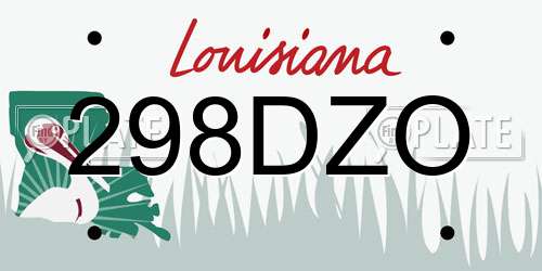 298DZO Louisiana License Plate