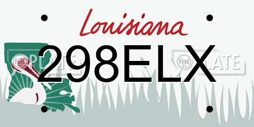 298ELX Louisiana License Plate