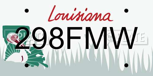 298FMW Louisiana License Plate