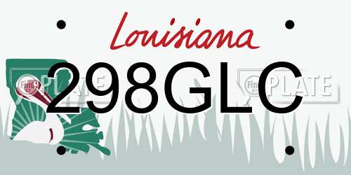 298GLC Louisiana License Plate