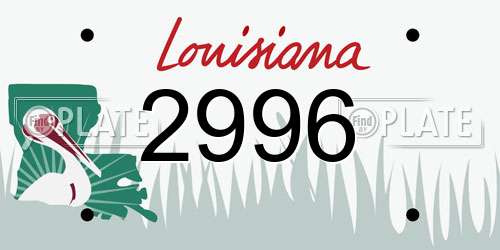 2996 Louisiana License Plate
