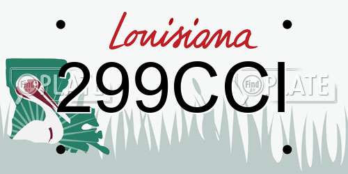 299CCI Louisiana License Plate