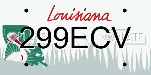 299ECV Louisiana License Plate