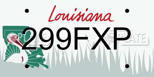 299FXP Louisiana License Plate