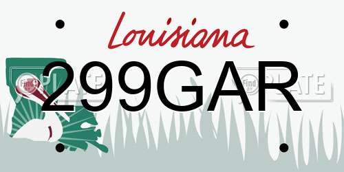 299GAR Louisiana License Plate