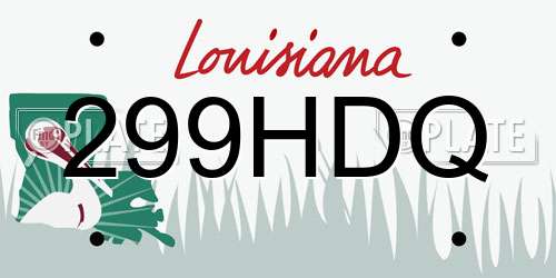 299HDQ Louisiana License Plate