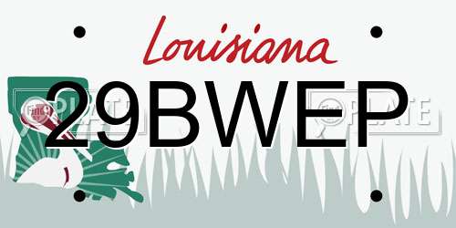 29BWEP Louisiana License Plate