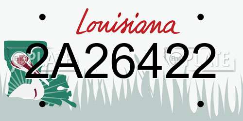 2A26422 Louisiana License Plate