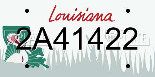 2A41422 Louisiana License Plate