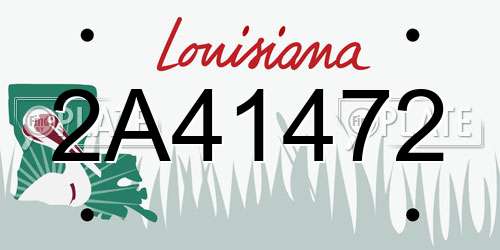 2A41472 Louisiana License Plate