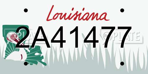 2A41477 Louisiana License Plate