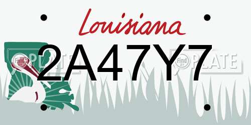 2A47Y7 Louisiana License Plate
