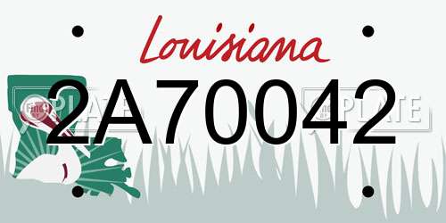 2A70042 Louisiana License Plate