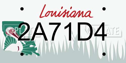 2A71D4 Louisiana License Plate