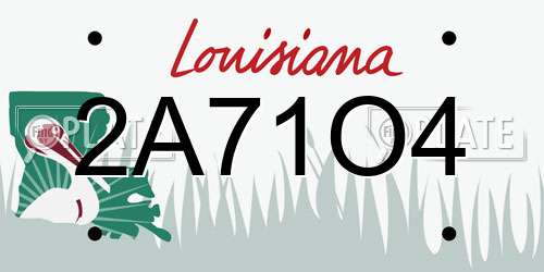 2A71O4 Louisiana License Plate