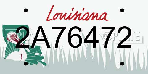 2A76472 Louisiana License Plate