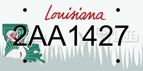 2AA1427 Louisiana License Plate