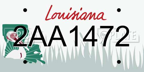 2AA1472 Louisiana License Plate