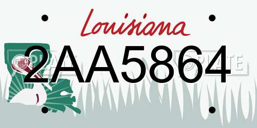 2AA5864 Louisiana License Plate