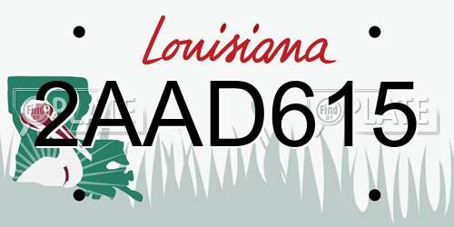 2AAD615 Louisiana License Plate