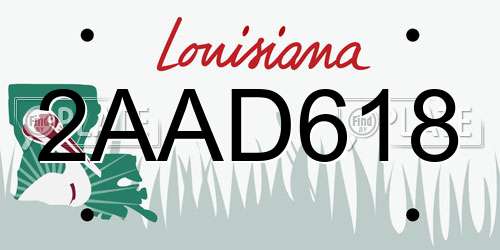 2AAD618 Louisiana License Plate