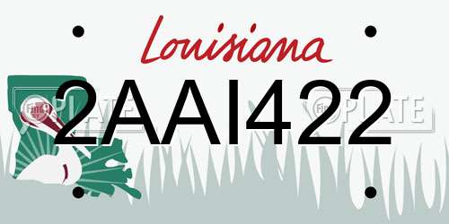 2AAI422 Louisiana License Plate