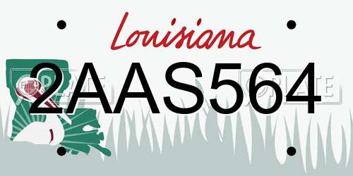 2AAS564 Louisiana License Plate