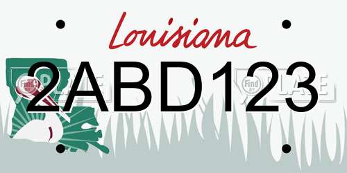 2ABD123 Louisiana License Plate