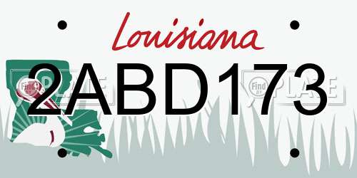 2ABD173 Louisiana License Plate