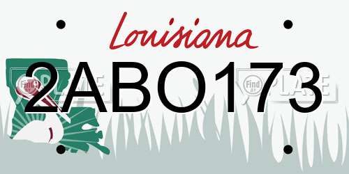 2ABO173 Louisiana License Plate