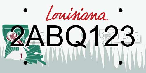 2ABQ123 Louisiana License Plate