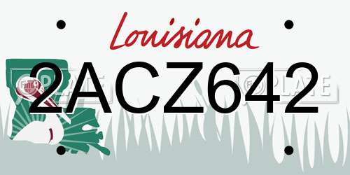 2ACZ642 Louisiana License Plate