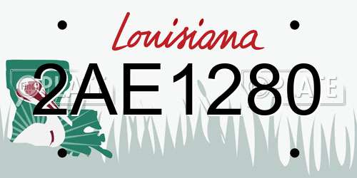 2AE1280 Louisiana License Plate