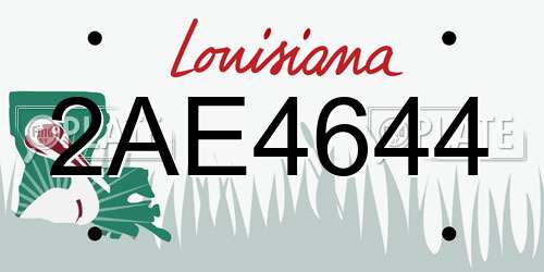 2AE4644 Louisiana License Plate