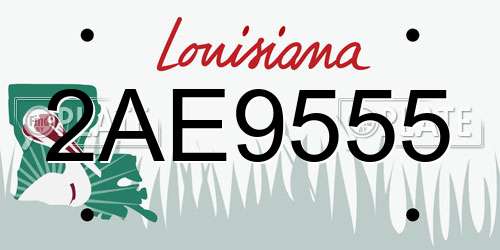 2AE9555 Louisiana License Plate