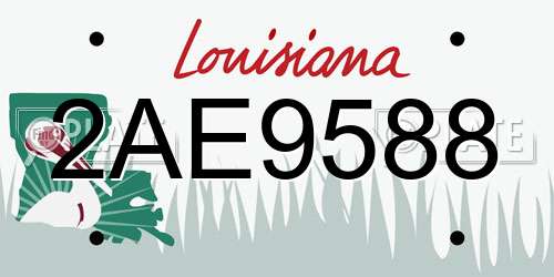 2AE9588 Louisiana License Plate