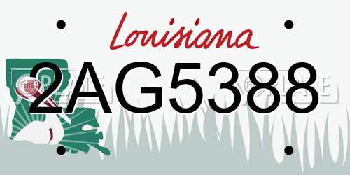 2AG5388 Louisiana License Plate