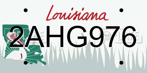 2AHG976 Louisiana License Plate