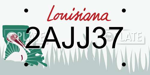 2AJJ37 Louisiana License Plate