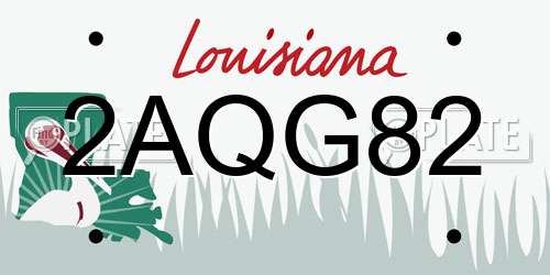 2AQG82 Louisiana License Plate