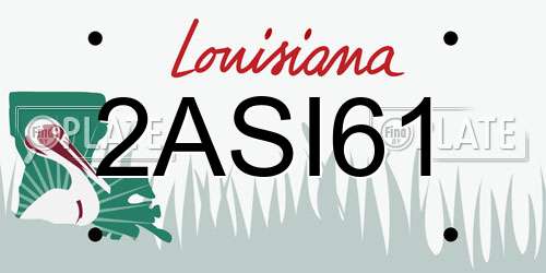 2ASI61 Louisiana License Plate
