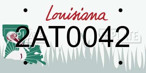 2AT0042 Louisiana License Plate