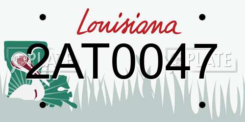 2AT0047 Louisiana License Plate