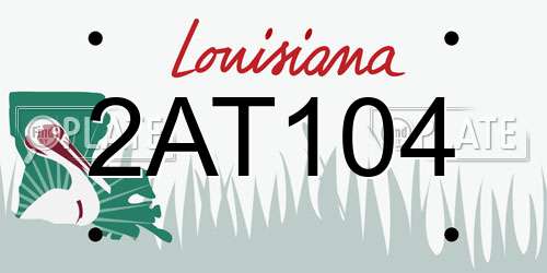 2AT104 Louisiana License Plate