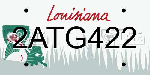 2ATG422 Louisiana License Plate