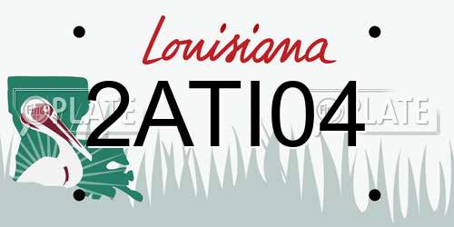 2ATI04 Louisiana License Plate